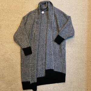 Long cardigan, size M, black/patterned